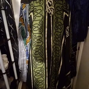 Green and Black Celtic Patterned Cloak